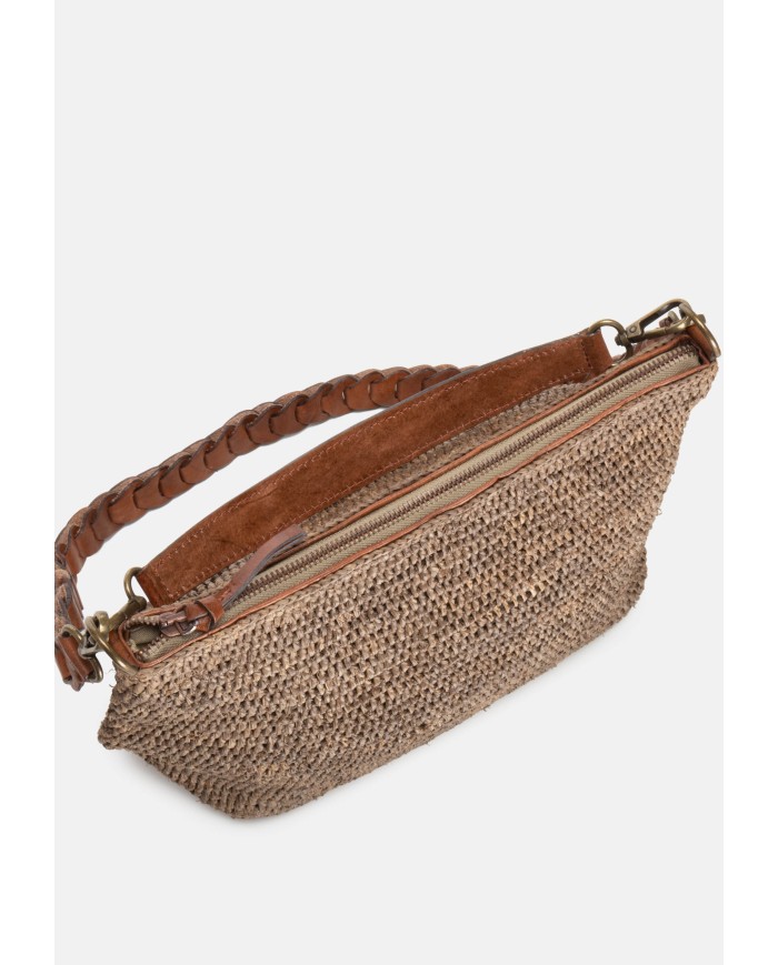 IBELIV Borsa donna in rafia MIHAJA DARK TEA