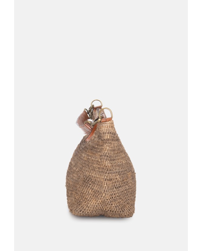 IBELIV Borsa donna in rafia MIHAJA DARK TEA