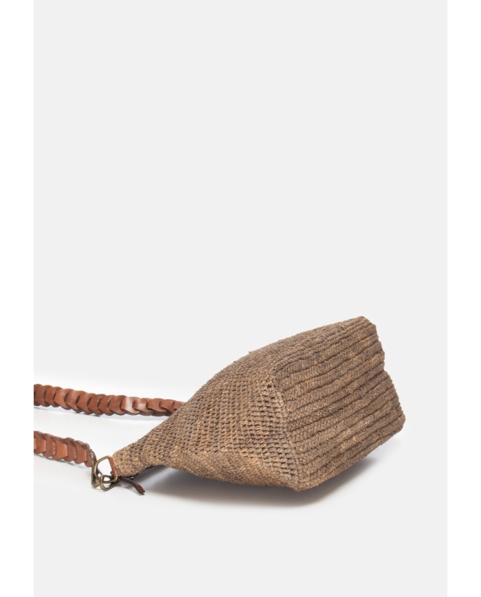 IBELIV Borsa donna in rafia MIHAJA DARK TEA