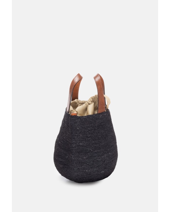IBELIV Borsa donna in rafia MIROZY Black               