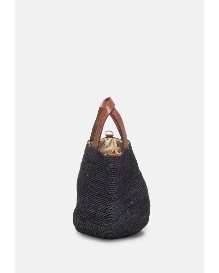 IBELIV Borsa donna in rafia MIROZY Black               