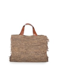 IBELIV Borsa donna in rafia ONJA DARK TEA