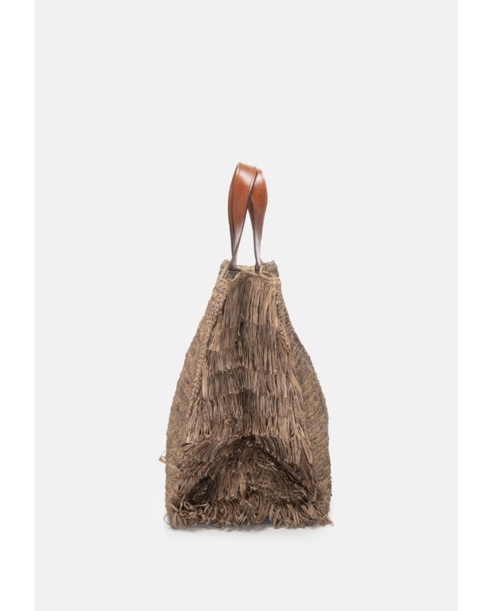 IBELIV Borsa donna in rafia ONJA DARK TEA