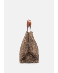 IBELIV Borsa donna in rafia ONJA DARK TEA