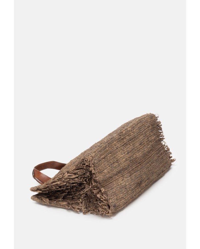 IBELIV Borsa donna in rafia ONJA DARK TEA