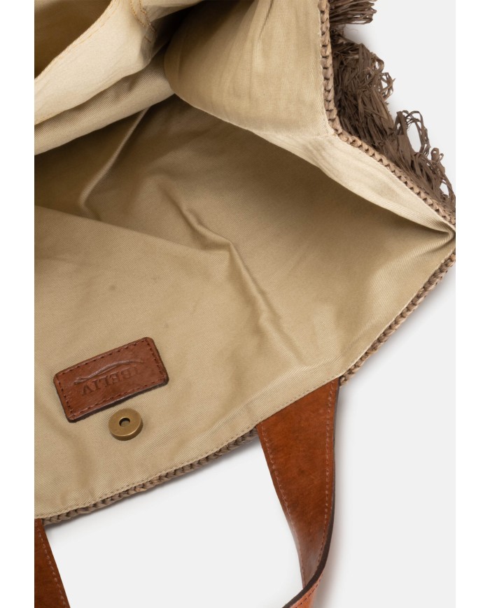 IBELIV Borsa donna in rafia ONJA DARK TEA