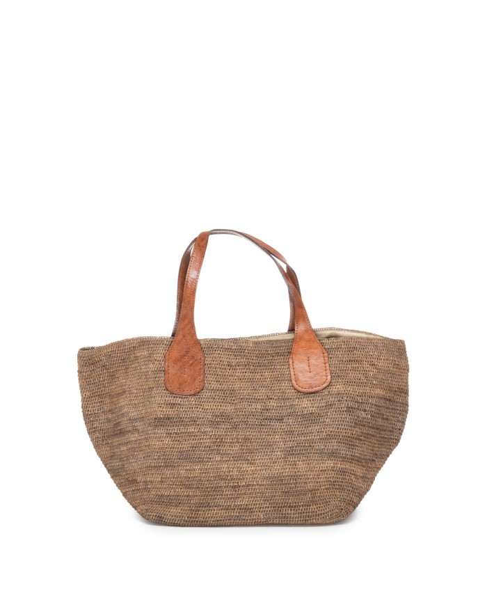 IBELIV Borsa donna in rafia TOKYO DARK TEA
