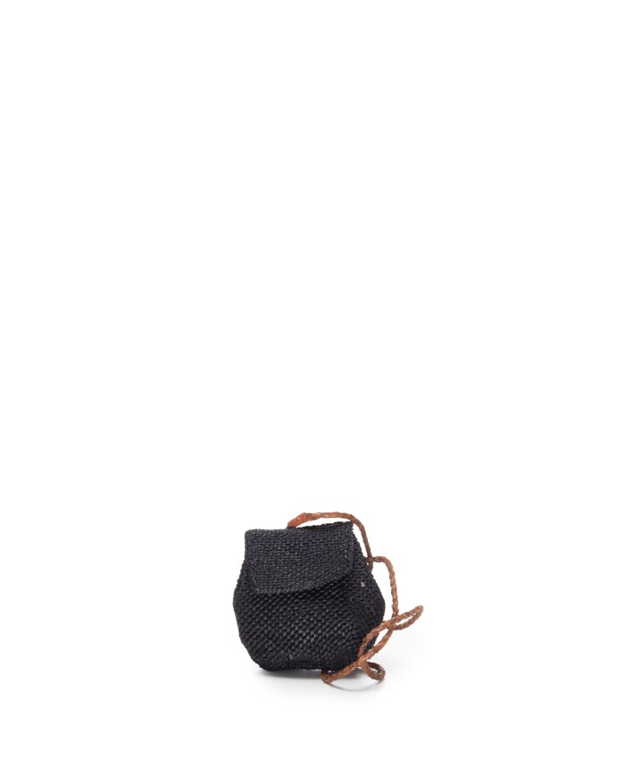 IBELIV Mini borsa donna in rafia ZAZ Black               