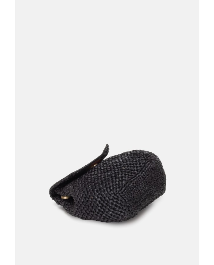 IBELIV Mini borsa donna in rafia ZAZ Black               