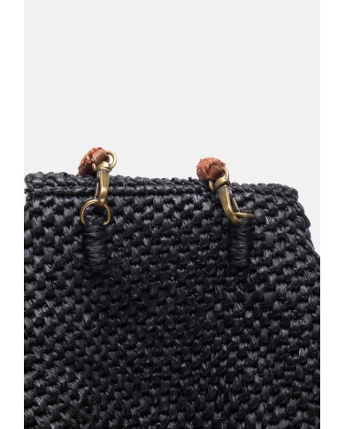 IBELIV Mini borsa donna in rafia ZAZ Black               
