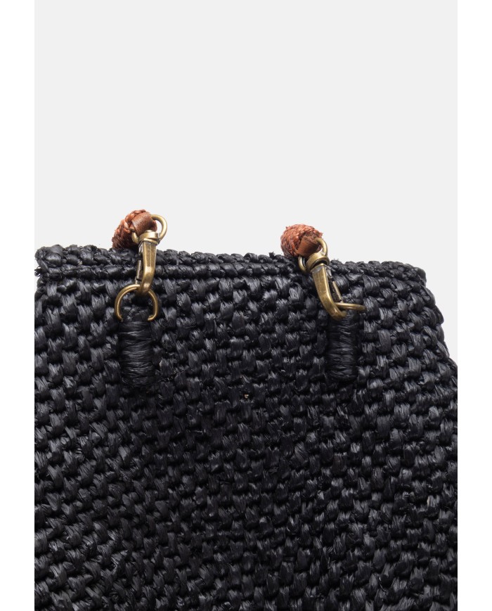 IBELIV Mini borsa donna in rafia ZAZ Black               