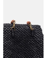 IBELIV Mini borsa donna in rafia ZAZ Black               