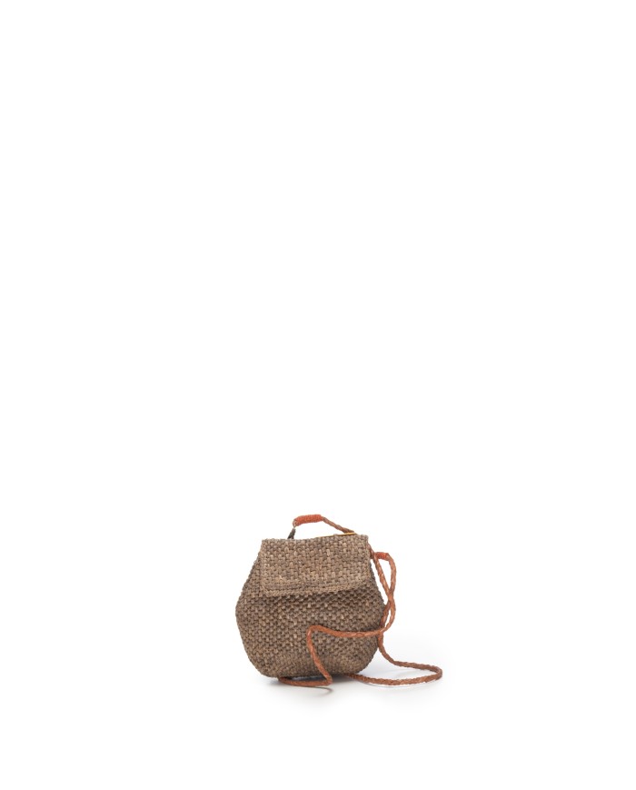IBELIV Mini borsa donna in rafia ZAZ DARK TEA