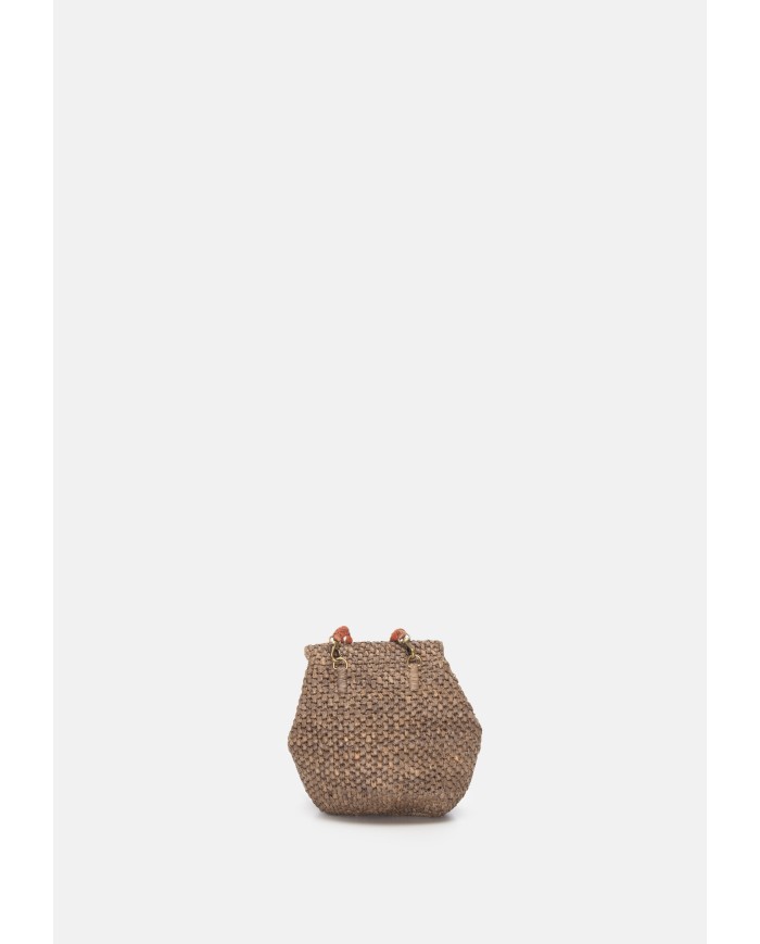 IBELIV Mini borsa donna in rafia ZAZ DARK TEA