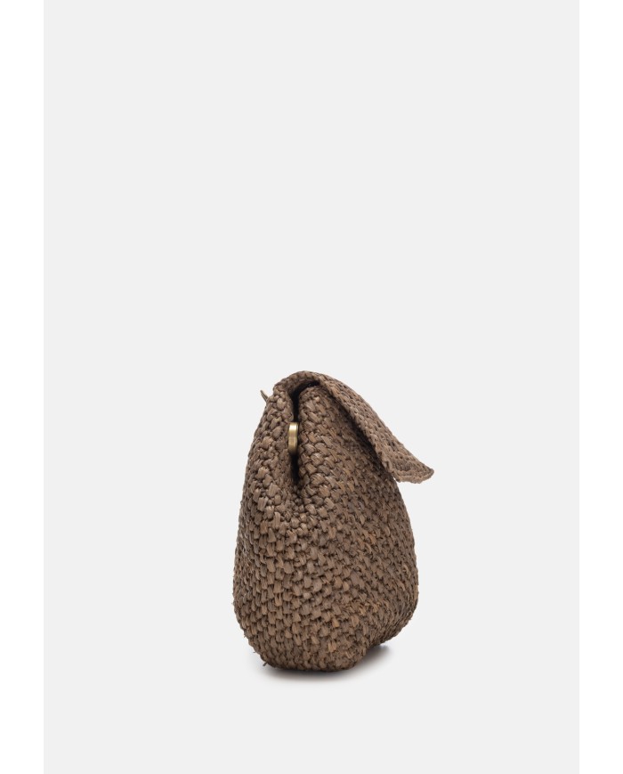 IBELIV Mini borsa donna in rafia ZAZ DARK TEA
