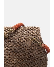IBELIV Mini borsa donna in rafia ZAZ DARK TEA