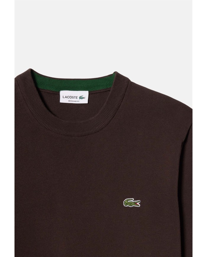 LACOSTE Maglia uomo girocollo marrone