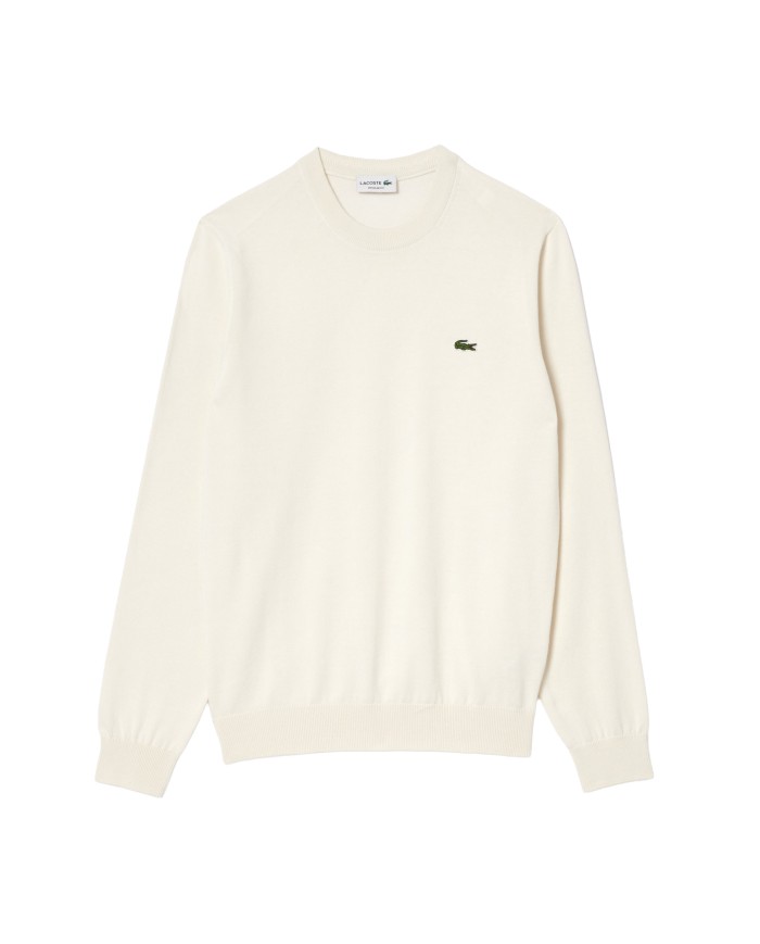 LACOSTE Maglia uomo girocollo bianca