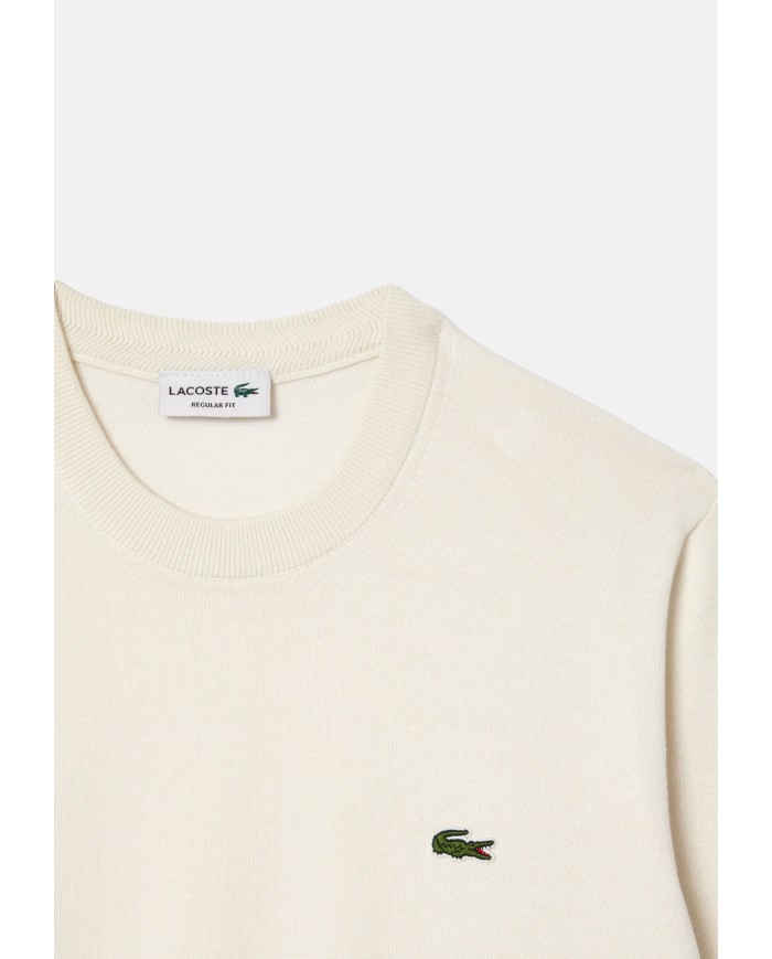 LACOSTE Maglia uomo girocollo bianca