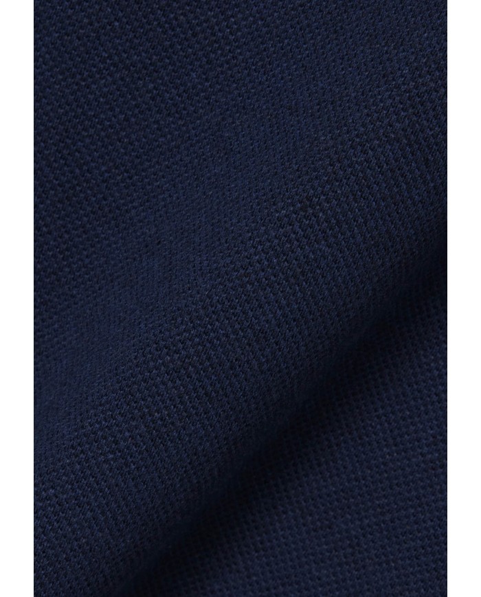 LACOSTE Polo uomo classic fit in cotone-lino blu