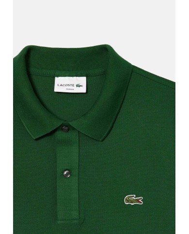 LACOSTE Polo uomo slim fit in piqué verde