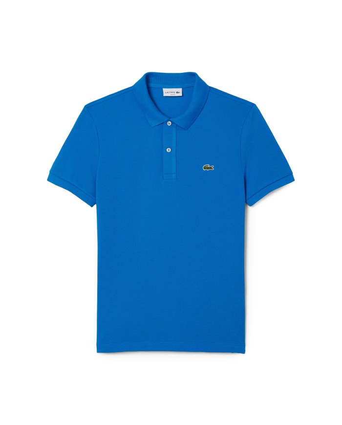 LACOSTE Polo uomo slim fit in piqué Azzurra