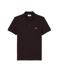 LACOSTE Polo uomo slim fit in piqué marrone