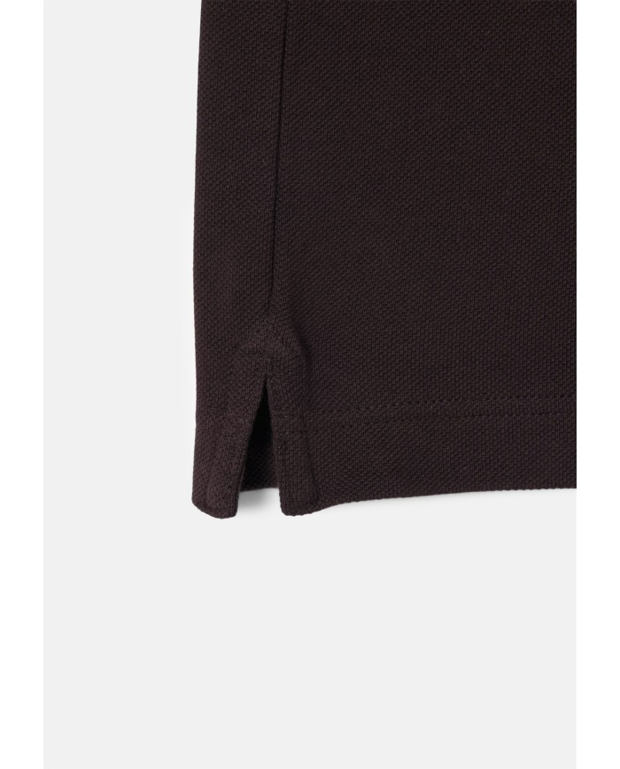 LACOSTE Polo uomo slim fit in piqué marrone