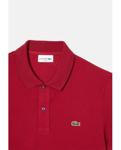 LACOSTE Polo uomo slim fit in piqué rossa