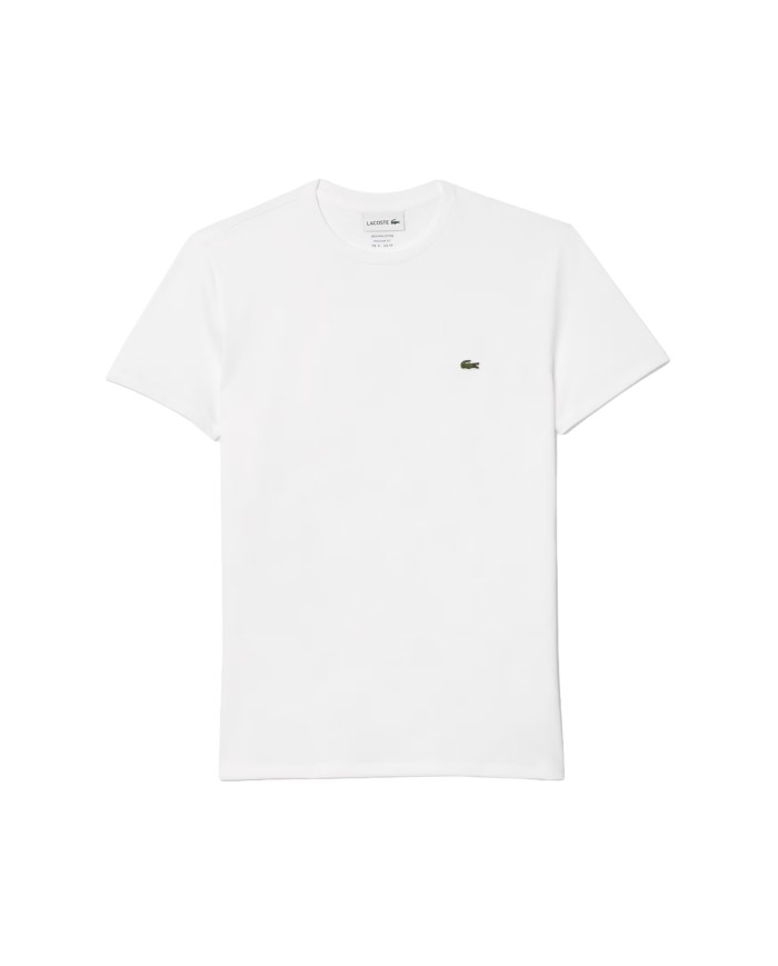 LACOSTE T-shirt uomo in cotone Pima bianca