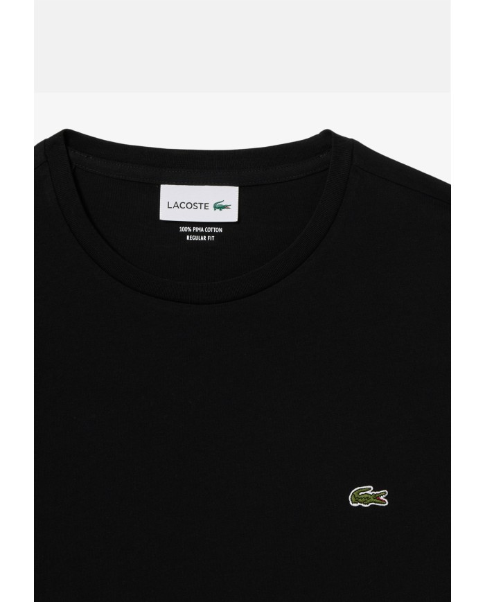 LACOSTE T-shirt uomo in cotone Pima Nera