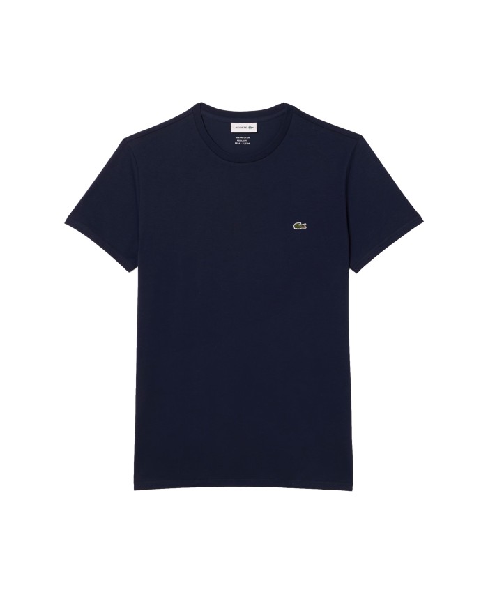 LACOSTE T-shirt uomo in cotone Pima blu