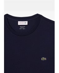 LACOSTE T-shirt uomo in cotone Pima blu