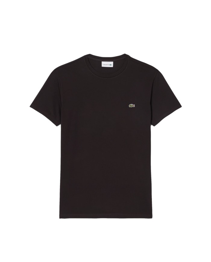 LACOSTE T-shirt uomo in cotone Pima marrone