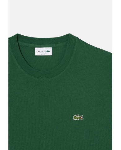 LACOSTE T-shirt uomo in cotone verde scuro