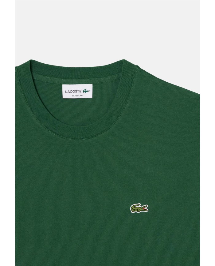 LACOSTE T-shirt uomo in cotone verde scuro