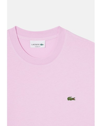 LACOSTE T-shirt uomo in cotone rosa
