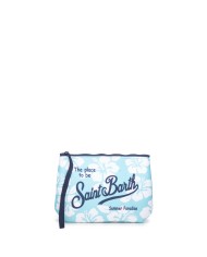 MC2 St. Barth Pochette Aline fiori di ibisco verde acqua