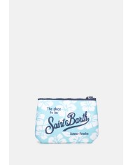 MC2 St. Barth Pochette Aline fiori di ibisco verde acqua