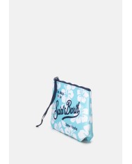 MC2 St. Barth Pochette Aline fiori di ibisco verde acqua