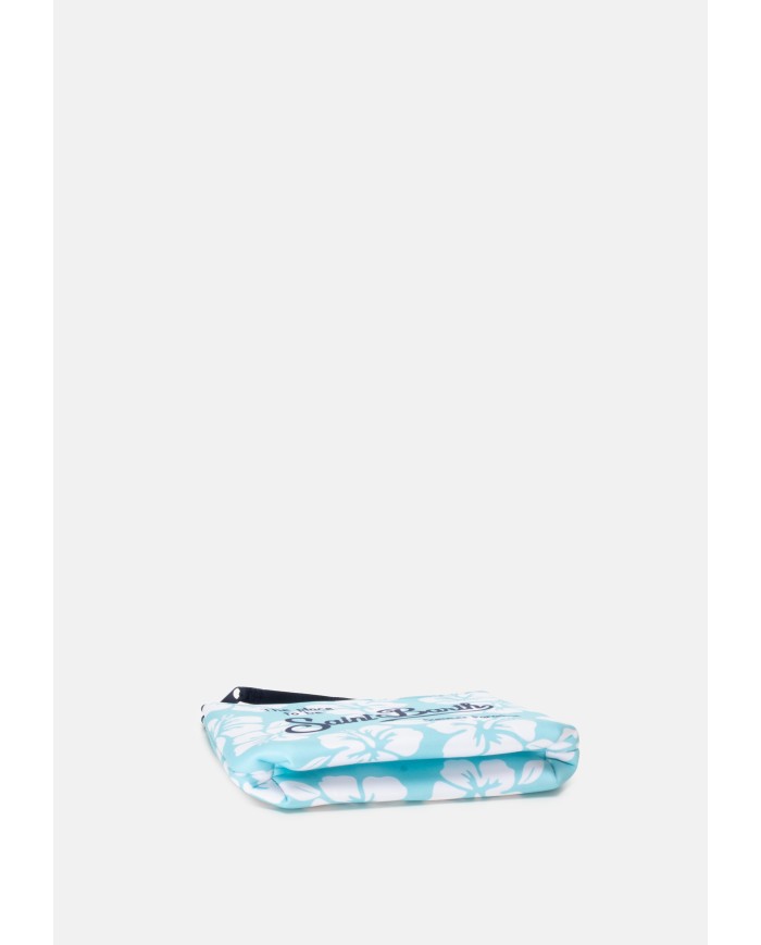 MC2 St. Barth Pochette Aline fiori di ibisco verde acqua
