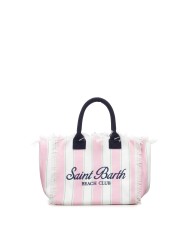 MC2 St. Barth Borsa donna Vanity rigata bianco rosa