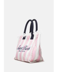 MC2 St. Barth Borsa donna Vanity rigata bianco rosa