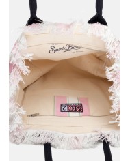 MC2 St. Barth Borsa donna Vanity rigata bianco rosa