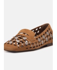 ASH Ballerina traforata con borchie Cuoio
