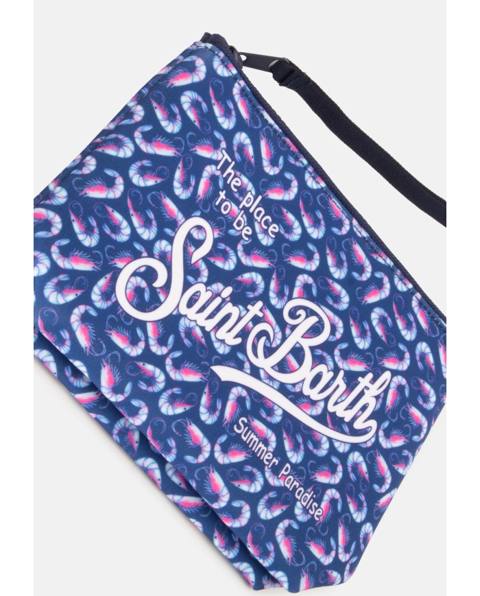 MC2 St. Barth Pochette uomo Aline stampa gamberetti blu