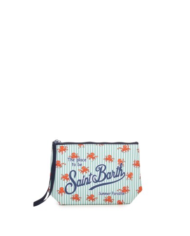 MC2 St. Barth Pochette uomo Aline neoprene stampa polpi bianco verde