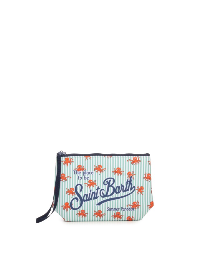 MC2 St. Barth Pochette uomo Aline neoprene stampa polpi bianco verde
