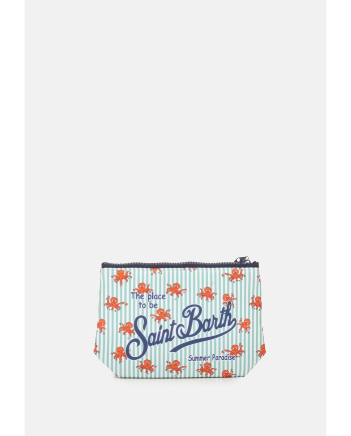MC2 St. Barth Pochette uomo Aline neoprene stampa polpi bianco verde