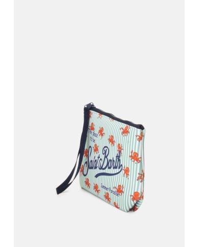 MC2 St. Barth Pochette uomo Aline neoprene stampa polpi bianco verde